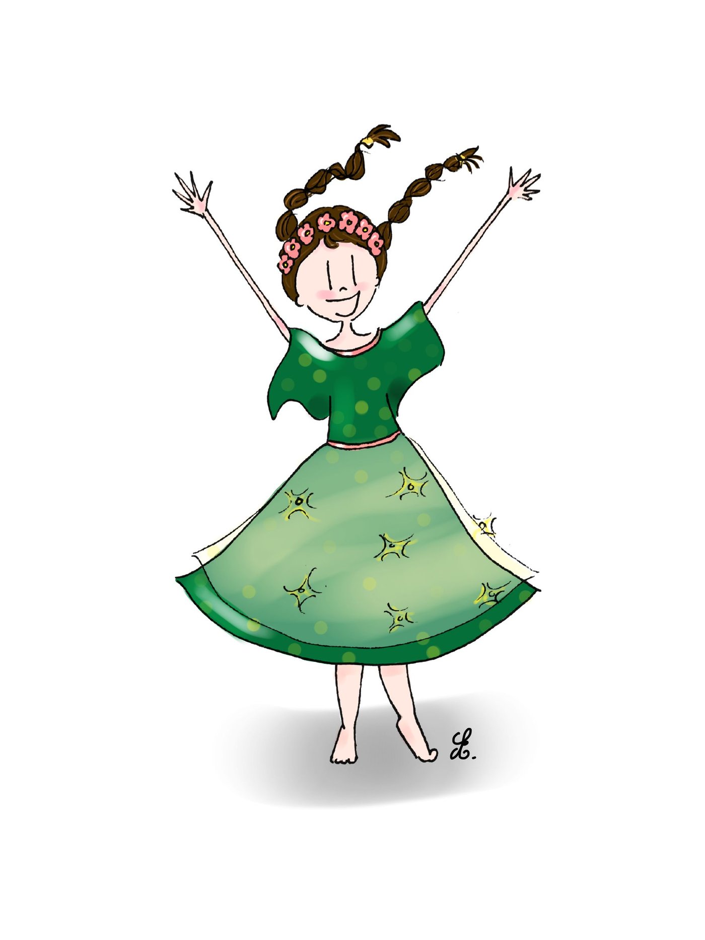 Petite danseuse en tutu rose, sur les pointes